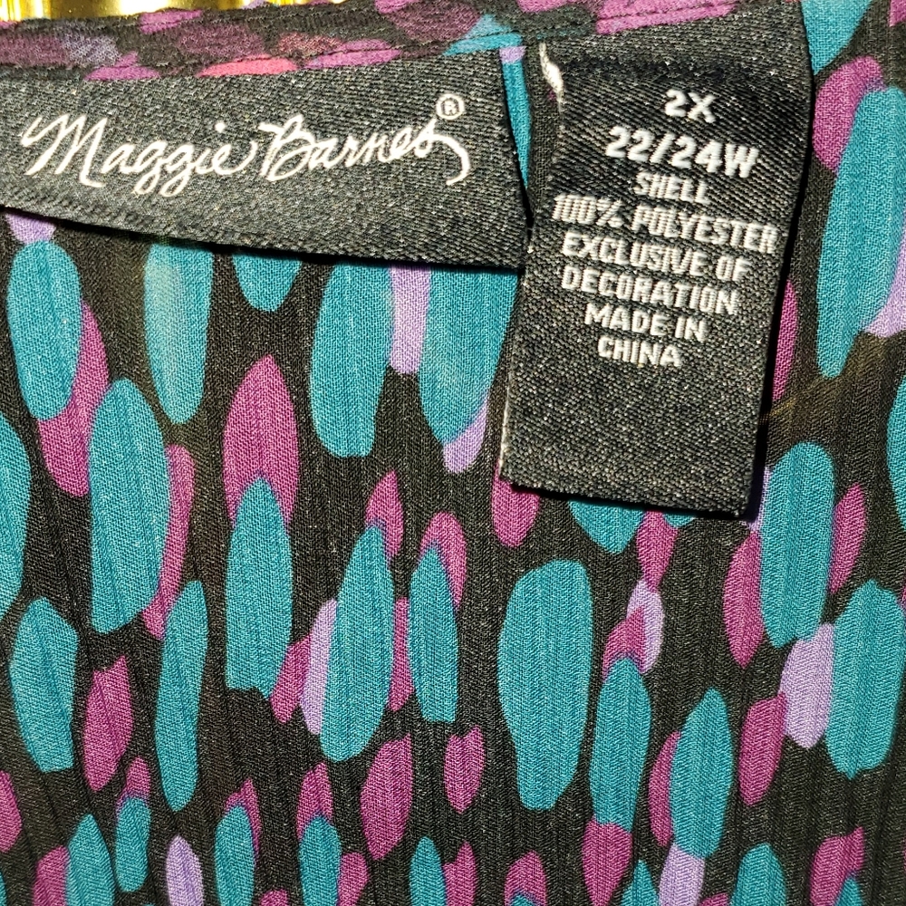 BNWOT MAGGIE BARNES SHEER BLOUSE SZ 2X